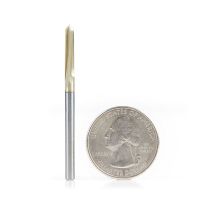 Amana Tool 45608 "Zero-Point" 90 Degree V-Groove and Engraving 1/8 Dia x 1/16 x 1/8 Shank ZrN Coated Router Bit