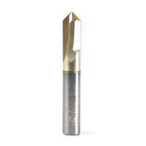 Amana Tool 45614 "Zero-Point" 90 Degree Engraving 3/8 Dia x 3/16 x 3/8 Shank ZrN Coated Router Bit
