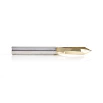 Amana Tool 45615 "Zero-Point" 60 Degree V-Groove and Engraving 1/4 Dia x 0.214" x 1/4 Shank ZrN Coated Router Bit