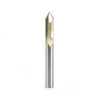 Amana Tool 45615 "Zero-Point" 60 Degree V-Groove and Engraving 1/4 Dia x 0.214" x 1/4 Shank ZrN Coated Router Bit