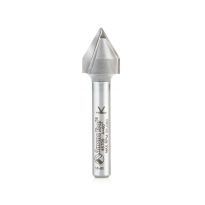 Amana Tool 45709 Carbide Tipped V-Groove 60 Deg x 1/2 Dia x 7/16 x 1/4 Inch Shank