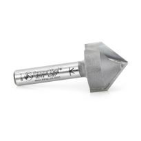 Amana Tool 45714 Carbide Tipped V-Groove 90 Deg x 3/4 Dia x 3/8 x 1/4 Inch Shank