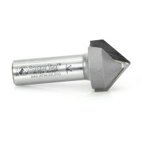Amana Tool 45724 Carbide Tipped V-Groove 90 Deg x 1 Inch Dia x 1/2 x 1/2 Shank