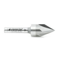Amana Tool 45730 Solid Carbide Cutting Head Brazed to Steel Shank V-Groove Signmaking & Lettering 60 Deg x 9/16 Dia x 7/16 x 1/4 Inch Shank