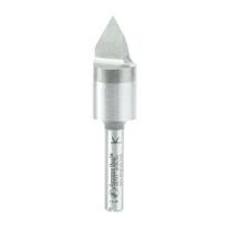 Amana Tool 45731 Solid Carbide Cutting Head Brazed to Steel Shank V-Groove Signmaking & Lettering 60 Deg x 9/16 Dia x 7/16 x 1/4 Inch Shank