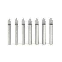 Amana Tool 45769 7-Piece Solid Carbide 60 Deg Engraving 1/4 Inch Shank x 2 Inch Long Router Bit Set