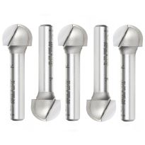 Amana Tool 45910-5 5 Pack Carbide Tipped Core Box 1/4 Radius x 1/2 Dia x 3/8 x 1/4 Inch Shank