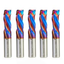 Amana Tool 46012-K-5 5 Pack CNC Solid Carbide Spektra™ Extreme Tool Life Coated Compression Spiral 1/2 Dia x 1-1/4 x 1/2 Inch Shank