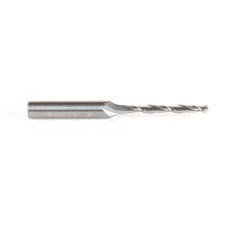 Amana Tool 46030 Solid Carbide CNC Foam Cutting Up-Cut Ball End Spiral 1/8 Dia x 1-1/8  x 1/4 Shank x 2-1/2 Inch Long Router Bit