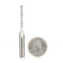 Amana Tool 46030 Solid Carbide CNC Foam Cutting Up-Cut Ball End Spiral 1/8 Dia x 1-1/8  x 1/4 Shank x 2-1/2 Inch Long Router Bit