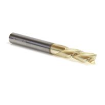 Amana Tool 46097 Solid Carbide Spiral 1/4 Dia x 3/4 x 1/4 Shank x 2-1/2 Inch Long Composite, Fiberglass & Phenolic Cutting ZrN Coated Down-Cut Router Bit