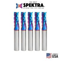 Amana Tool 46153-K-5 5 Pack Solid Carbide CNC Spektra™ Extreme Tool Life Coated Spiral Phenolic, Resin and Composite with Chipbreaker 1/2 Dia x 1-1/4 x 1/2 Shank x 3-1/2 Inch Long Slow Helix Up-Cut Router Bits