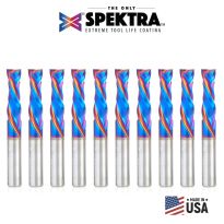 Amana Tool 46172-K-10 10-Pack CNC Solid Carbide Spektra™ Extreme Tool Life Coated Compression Spiral 3/8 Dia x 1-1/4 Inch x 3/8 Shank