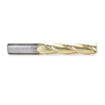 Amana Tool 46597 CNC 2D and 3D Carving Flat Bottom 0.10 Deg Straight Angle x 3/8 Dia x 1-3/4 x 3/8 Shank x 3 Inch Long x 3 Flute Solid Carbide ZrN Coated Router Bit