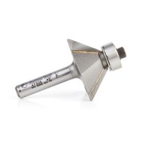 Amana Tool 47306 Carbide Tipped Chamfer 45 Deg x 1-19/64 Dia x 7/16 x 1/4 Inch Shank with Ball Bearing 3-Flute