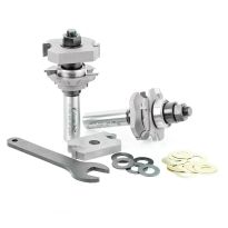 Amana Tool 55437 Carbide Tipped Adjustable Bead Instile and Rail System 1-5/8 Dia x 5/8 to 1-1/8 x 3/16 Radius x 1/2 Inch Shank Set