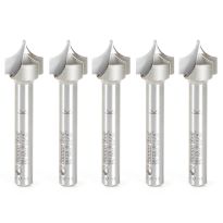 Amana Tool 56123-5 5 Pack Carbide Tipped Point Cutting Roundover 1/4 Radius x 1/2 Dia x 1/2 x 1/4 Shank Router Bit