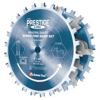 Amana Tool 658060C Electro-Blu™ Carbide Tipped Prestige® Dado 8 Inch Dia x 24T H-ATB, 5/8 Bore, Complete Dado Set with Six 4-Wing Chippers