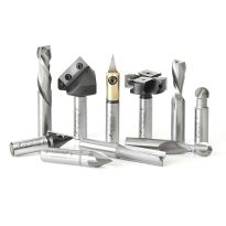 Amana Tool AMS-138 10-Pc 3D, Signmaking, Lettering & Engraving CNC Router Bit Collection, 1/2 Inch Shank