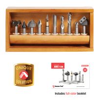 Amana Tool AMS-138 10-Pc 3D, Signmaking, Lettering & Engraving CNC Router Bit Collection, 1/2 Inch Shank