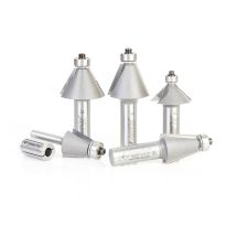 Amana Tool AMS-184 5-Piece 11-1/4º, 15º, 22-1/2º, 30º and 45º Chamfer Router Bit Collection