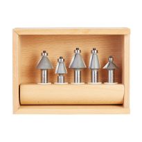 Amana Tool AMS-184 5-Piece 11-1/4º, 15º, 22-1/2º, 30º and 45º Chamfer Router Bit Collection