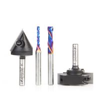 Amana Tool AMS-269 4-Pc General Purpose CNC Set 1/4" Shank