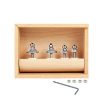 Amana Tool AMS-551 4-Pc Carbide Tipped Corner Rounding & Beading Router Bit Set, 1/4 Inch Shank