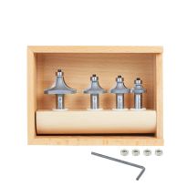 Amana Tool AMS-556 4-Pc Carbide Tipped Corner Rounding & Beading Router Bit Set, 1/2 Inch Shank