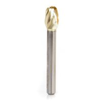 Amana Tool BURS-174NF Solid Carbide Oval Shape 3/8 Dia x 5/8 x 1/4 Shank Non-Ferrous ZrN Coated SE Burr Bit for Die-Grinders