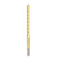 Amana Tool HSS1205 High Speed Steel (HSS) Foam Cutting Ball End Extended Reach 1/4 Radius x 1/2 Dia x 6 x 10 Long x 1/2 Shank CNC 4-Flute Spiral Up-Cut Router Bit TiN Coated