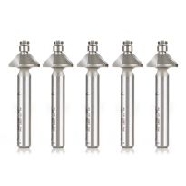 Amana Tool MR0108-5 5 Pack Carbide Tipped Miniature Chamfer 45 Degree x 9/16 Dia x 1/4 x 1/4 Inch Shank with Mini 3/16 Dia Lower Ball Bearing