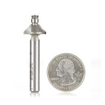 Amana Tool MR0108 Carbide Tipped Miniature Chamfer 45 Degree x 9/16 Dia x 1/4 x 1/4 Inch Shank with Mini 3/16 Dia Lower Ball Bearing