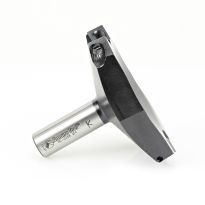 Amana Tool RC-2258 CNC Insert Carbide Spoilboard Surfacing, Rabbeting, Flycutter, Slab Leveler & Surface Planer 4 Dia x 1/2 x 3/4 Shank Router Bit
