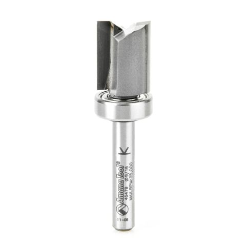 Amana Tool 45479 Carbide Tipped Straight Plunge 9/16 Dia x 3/4 x 1/4 Inch Shank with Upper BB