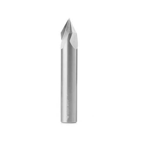 Amana Tool 45629 Solid Carbide V-Groove 60 Deg x 1/2 Dia x 7/16 x 1/2 Inch Shank