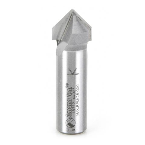 Amana Tool 45712 Carbide Tipped V-Groove 90 Deg x 5/8 Dia x 5/16 x 1/2 Inch Shank