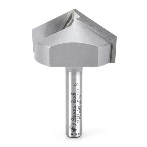 Amana Tool 45756 Carbide Tipped V-Groove 120 Deg x 1-1/4 Dia x 23/64 x 1/4 Inch Shank