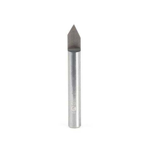 Amana Tool 45761 Solid Carbide 60 Degree Engraving 0.010 Tip Width x 1/4 Shank x 2 Inch Long Signmaking Router Bit