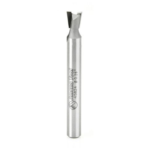 Amana Tool 45824 Carbide Tipped Dovetail 8 Deg x .260 Dia x .270 x 1/4 Inch Shank