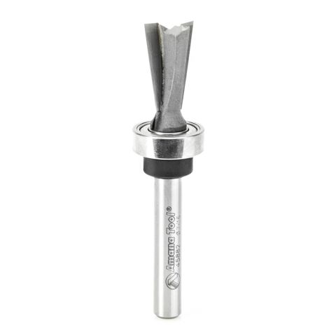 Amana Tool 45882 Carbide Tipped Keller Dovetail 7 Deg x 7/16 Dia x 3/4 x 1/4 Inch Shank with Upper BB