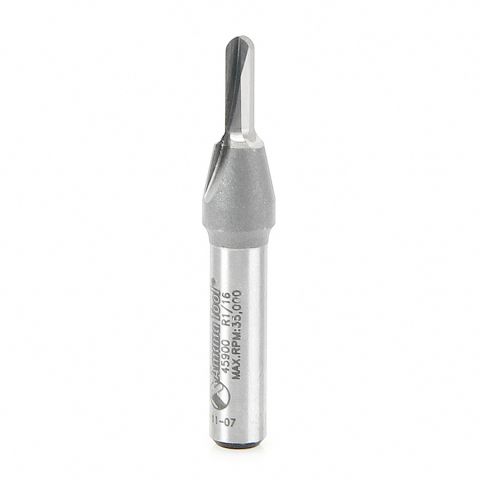Amana Tool 45900 Solid Carbide (Brazed To Steel Shank) Core Box 1/16 Radius x 1/8 Dia x 3/8 x 1/4 Inch Shank