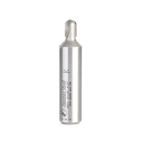 Amana Tool 45911 Carbide Tipped Core Box 1/8 Radius x 1/4 Dia x 3/8 x 1/2 Inch Shank