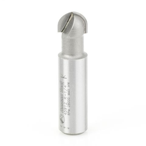 Amana Tool 45912 Carbide Tipped Core Box 1/4 Radius x 1/2 Dia x 3/8 x 1/2 Inch Shank