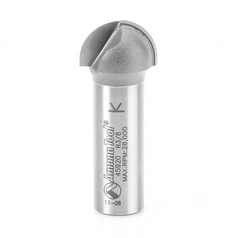Amana Tool 45920 Carbide Tipped Core Box 3/8 Radius x 3/4 Dia x 7/16 x 1/2 Inch Shank
