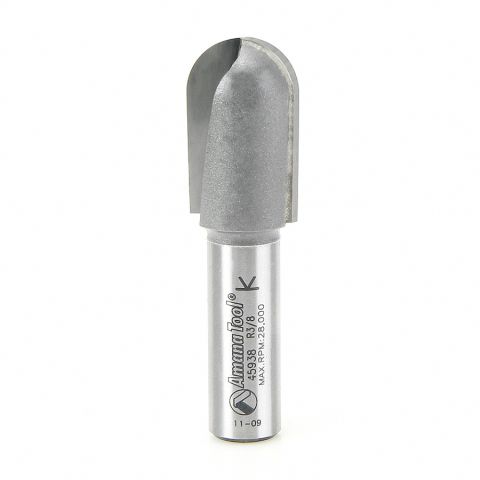 Amana Tool 45938 Carbide Tipped Core Box 3/8 Radius x 3/4 Dia x 1-1/4 x 1/2 Inch Shank Extra Deep