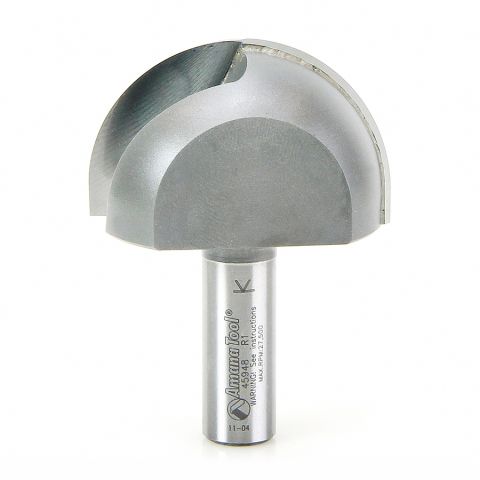 Amana Tool 45948 Carbide Tipped Core Box 1 Inch Radius x 2 Inch Dia x 1-1/4 x 1/2 Shank Extra Deep