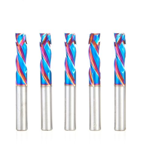 Amana Tool 46010-K-5 5 Pack CNC Solid Carbide Spektra™ Extreme Tool Life Coated Compression Spiral 3 Flute x 3/8 Dia x 1-1/8 x 3/8 Shank