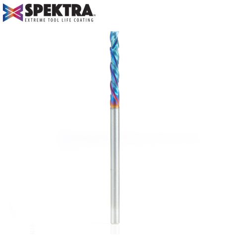 Amana Tool 46015-K CNC Solid Carbide Spektra™ Extreme Tool Life Coated Compression Spiral 3 Flute x 1/8 Dia x 13/16 x 1/8 Shank