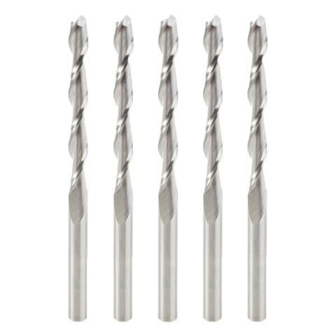 Amana Tool 46272-5 5-Pack Solid Carbide CNC Foam Up-Cut Cutting Square End Spiral 1/4 Dia x 2-1/4 x 1/4 Shank x 2-1/2 Inch Long Router Bit